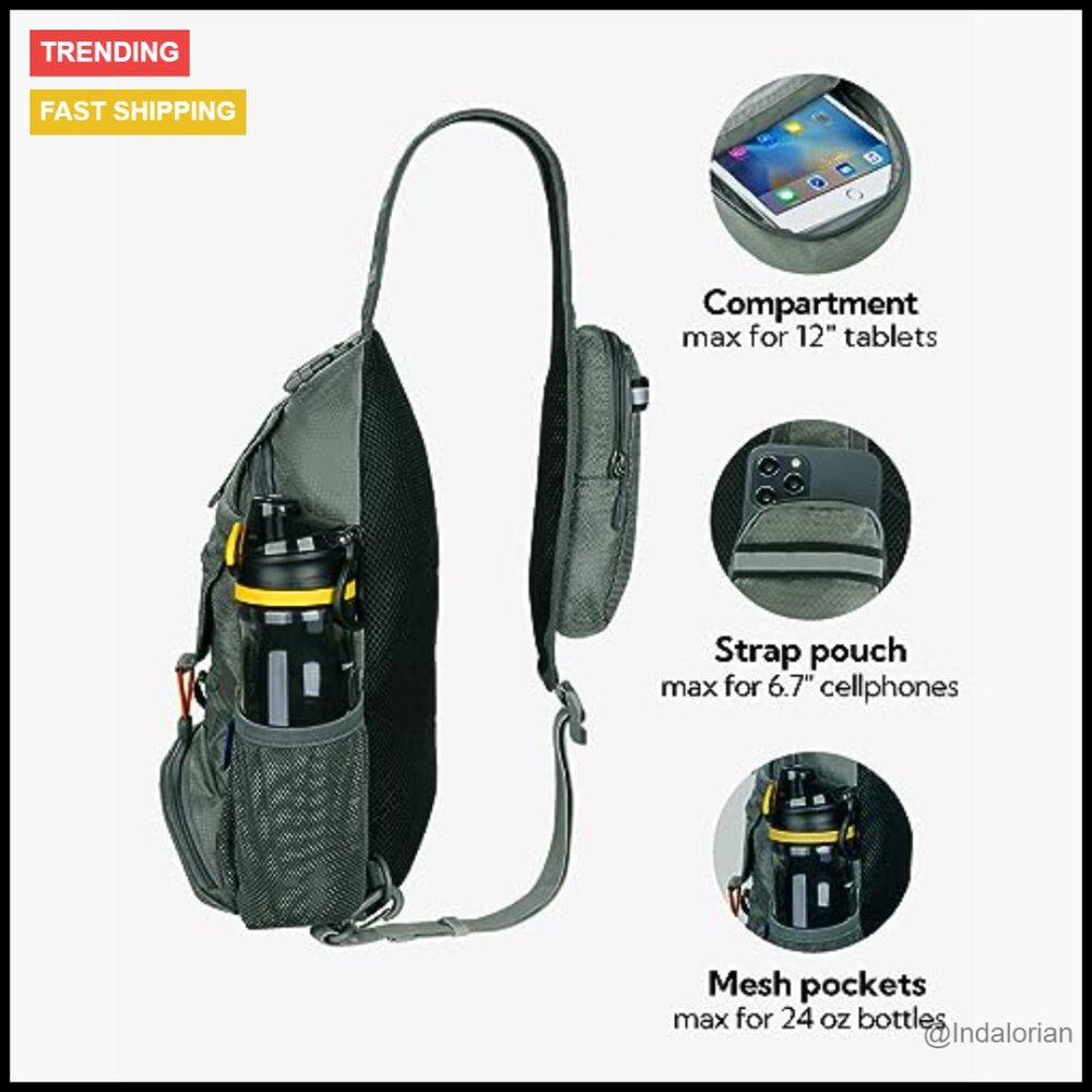 Packable Sling Backpack Daypack Adjustable Water-… - image 5